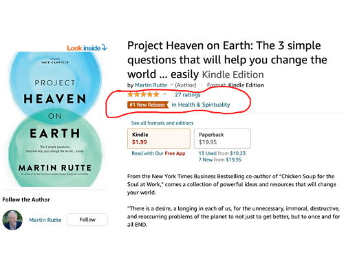 Project Heaven on Earth, #1 new release in 7 different Amazon categories!